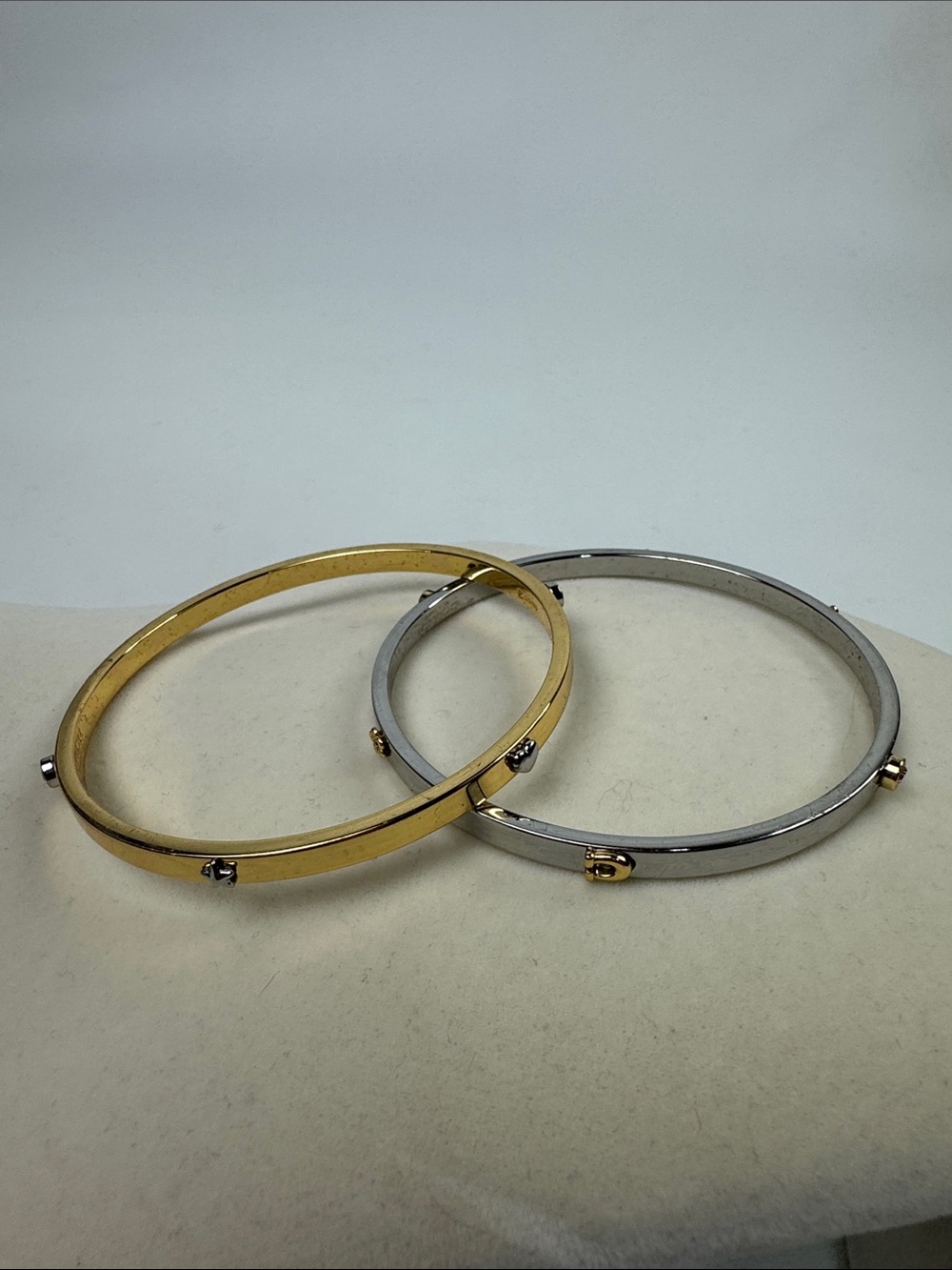 Coach Gold and Silver Crystal Accent Bangle Bracelet Set